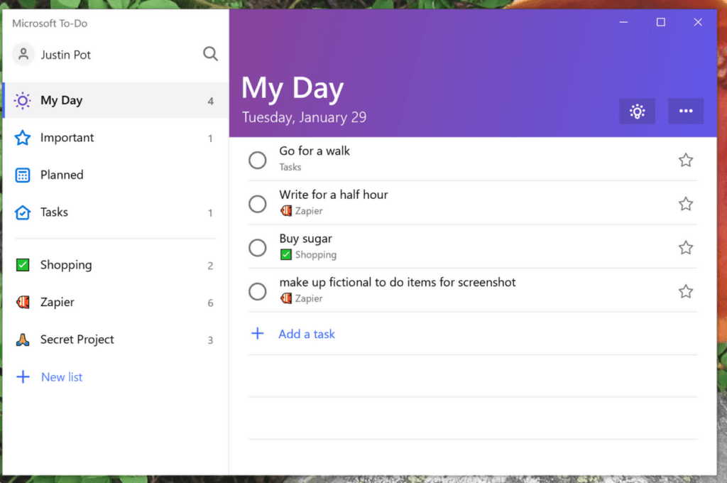 Скриншот Microsoft To-Do